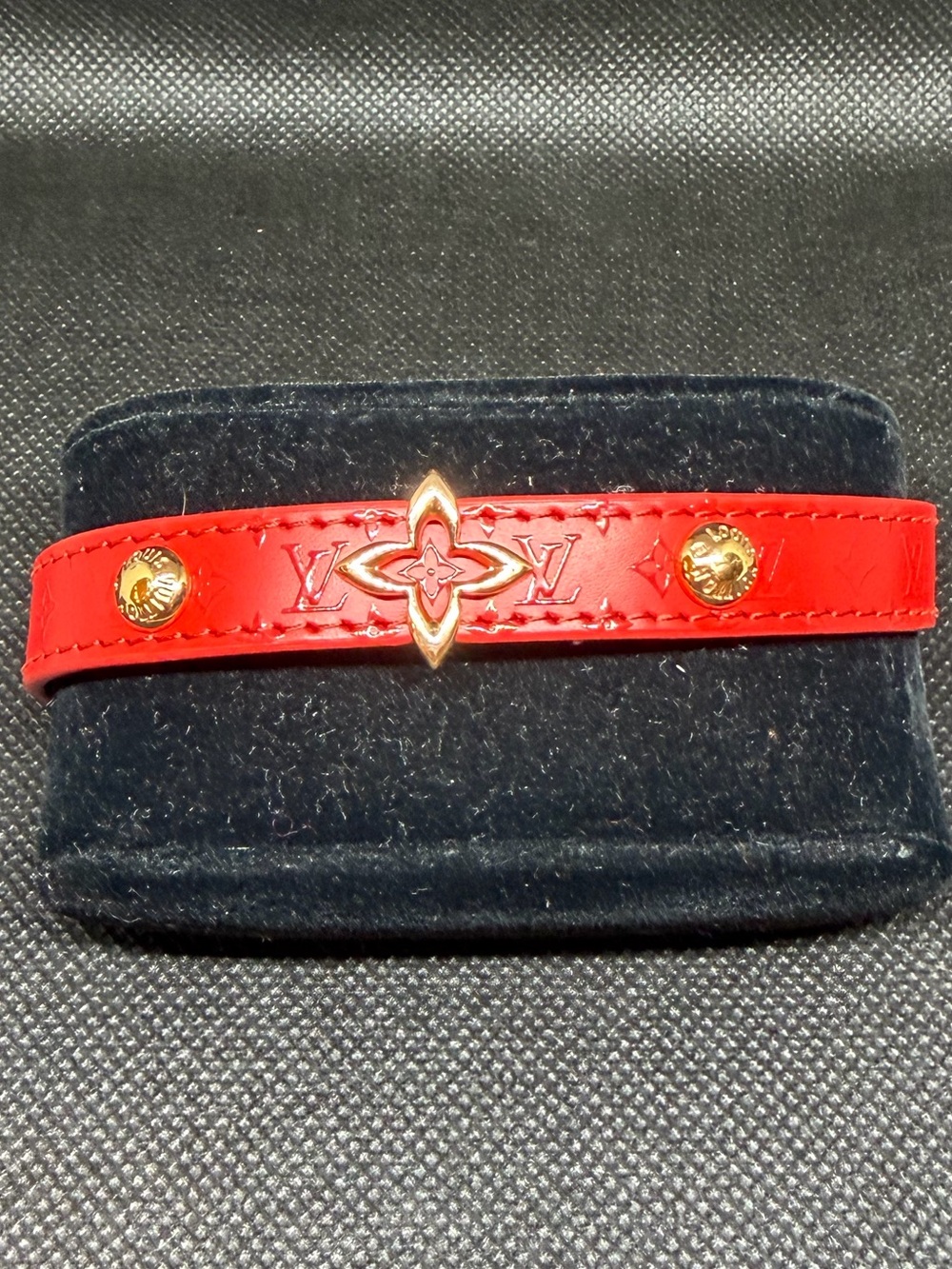 LOUIS VUITTON Red Charm Bracelet Rose gold